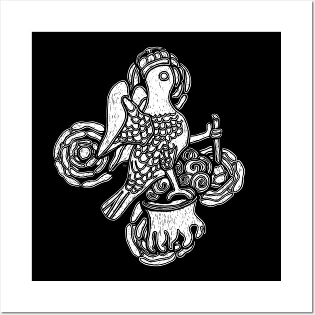 Hampton Court Anne Boleyn Falcon Badge Carving Wall Art by LaForma